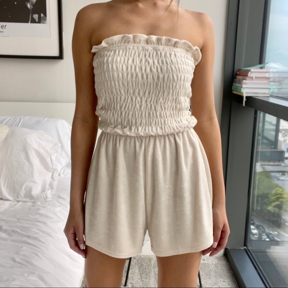 Terry cloth romper